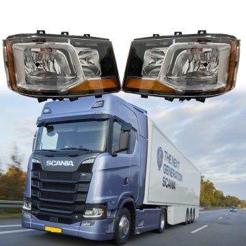 Left/Right Manual Head Lamp LED DRL for Scania Truck (R650, G500, S730, S500, P500) - OEM Light 2379889/2379890