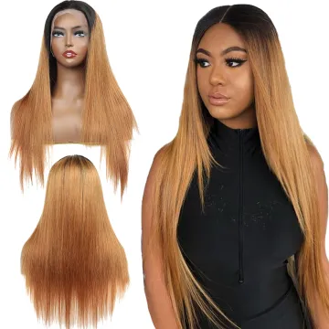 1b/27ombre blonde virgin human hair lace wigs with baby hair for black women dark roots remy honey blonde ombre wigs vendor