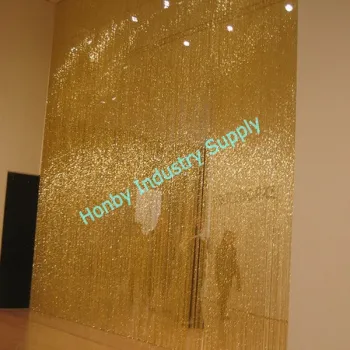 Hanging Shimmer Gold Metal Ball Chain Curtain Screen