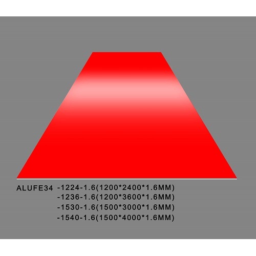 Piatto in lamiera di alluminio rosso lucido 1,6 mm di spessore 5052 H32