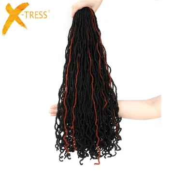 X-TRESS Cheap Factory Price 4Pcs/Pack Curly Braiding Hair Bundle For Women Heat Resistant Synthetic Braiding Hair Extensions