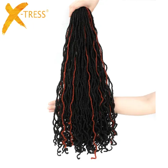 X-TRESS Cheap Factory Price 4Pcs/Pack Curly Braiding Hair Bundle For Women Heat Resistant Synthetic Braiding Hair Extensions