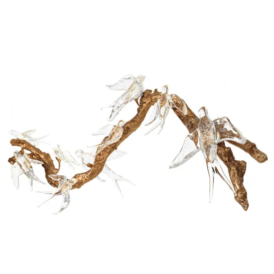 Factory Price High Quality Copper Tree Branch Chandelier - Modern Art Design Glass Bird Chandelier