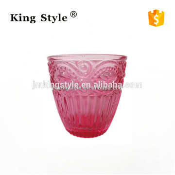 Glass Embossed Candle Holder