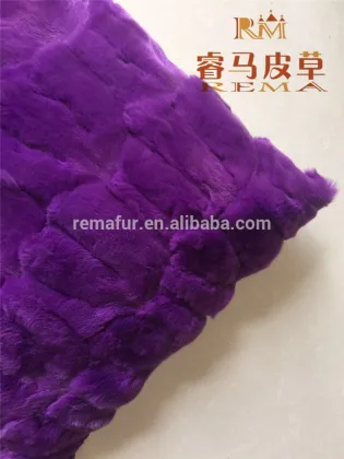Purple RABBIT FUR PILLOW