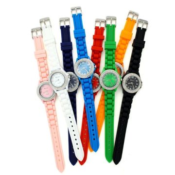 Silicone diamond fashion sport jelly watch