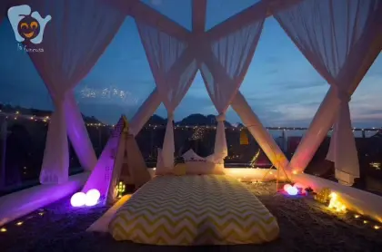 3m x 3m x 3m Outdoor Camping Inflatable Clear Pyramid Bubble Tent