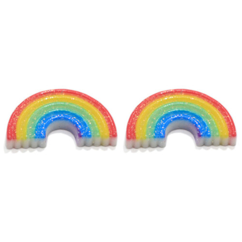 Perles de Cabochon à dos plat en résine de nuage coloré de paillettes pour les filles ornement de pince à cheveux enfants Scrapbook faisant