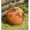 Rustic Cube Shape Decoration Garden Corten Steel Sculpture