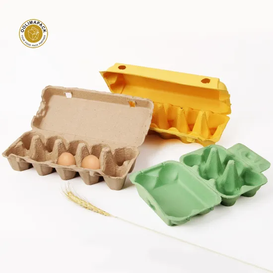 Custom Eco-Friendly Cardboard Egg Boxes: 6/12 Hole Paper Colored Pulp Farm Egg Packaging