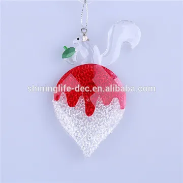 Squirrel with Oak Fruit on snowball ornament new style christmas decoration