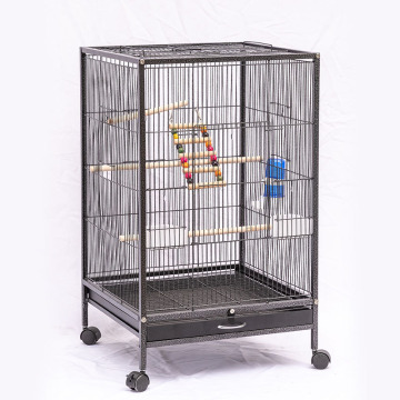 Wheeled Large Birdhouse with Food Trays and Breeding Cages for Big Birds