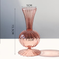 Creative Flared Striped Colorful Mini Clear Glass Vases