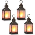 Decorative Vintage Style Candle Lanterns Flame Effect LED Lantern Golden Brushed Black Manufactory