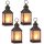 Flame Effect LED Lantern Golden Brushed Black