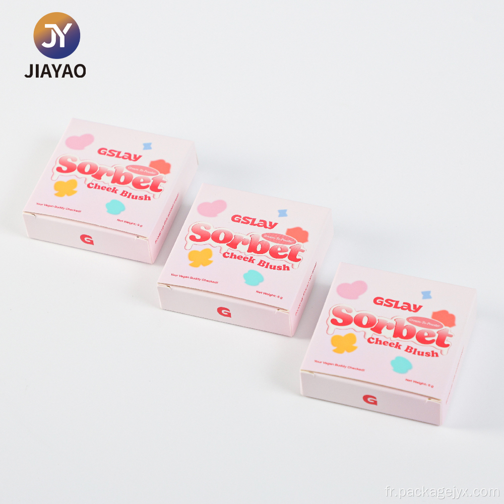 Jolie boîte carrée pastel pour sorbet joues blush