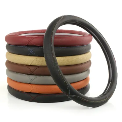 Leather Steering Wheel Covers with Car Logo