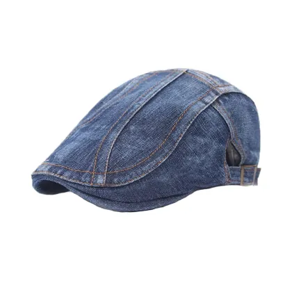 Custom Logo Adjustable Denim Newsboy Caps and Gatsby Berets