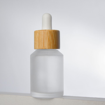 Bamboo Wood Circle Glass Essential Oil Dropper Bottle