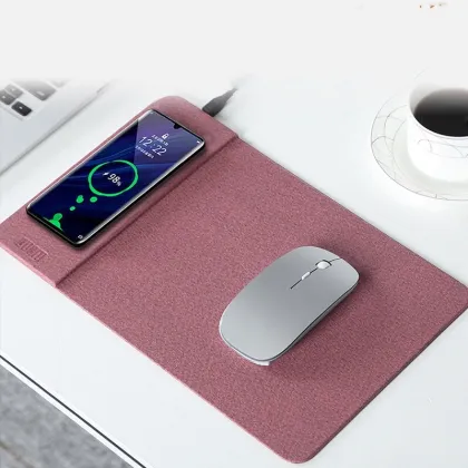 Wireless Charging Mouse Pad with Phone Holder - Business Gift Set