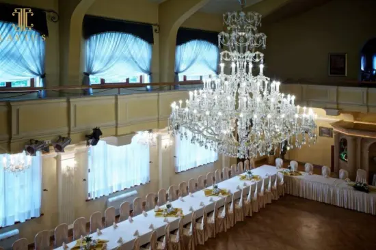 Candle style empire glass chandelier light