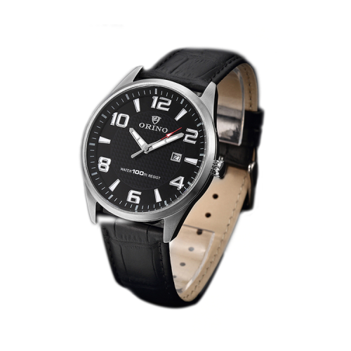 Reloj de dama casual de cuero de dial negro simple