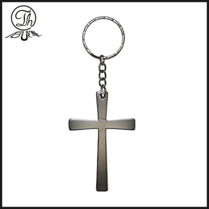 2017 new style Custom Silver Cross Keychain