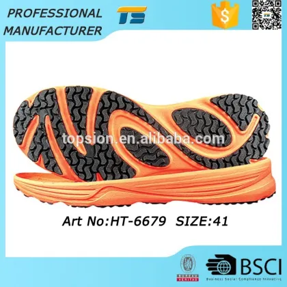 Non-Toxic Shoe Sole Factory Men Running Eva Rubber Replacement Soles In Shoes One Sole