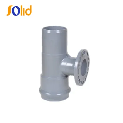 Rubber Ring Joint PVC flange spigot faucet reducing tee