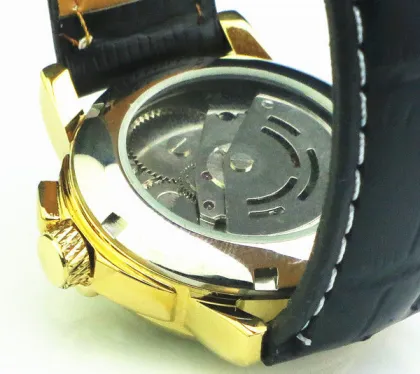 Female Goer Ladies Automatic Watch Leather Band , Big Face Watch