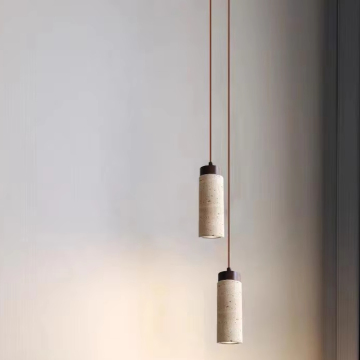Wabi Sabi Style Nordic Cylinder Yellow Stone Natural Stone Pendant Light