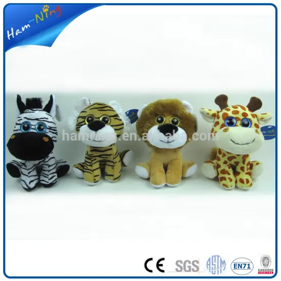 17cm stuffed animal toys with big plastic oval eyes