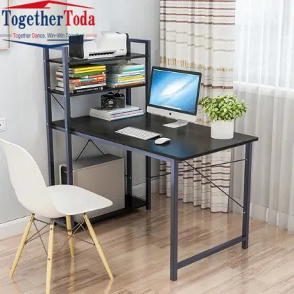 Desktop Metal Frame Computer Office Desk Add Bookshelf