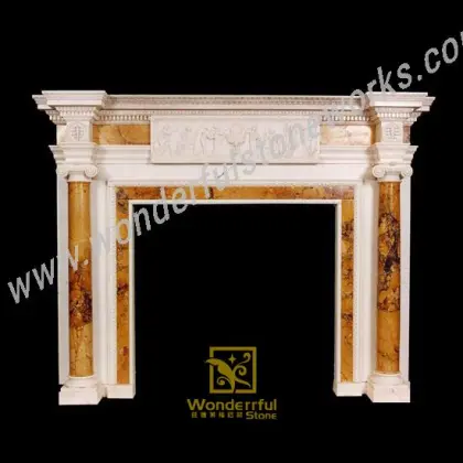 Marble fireplace mantel antique man-made fireplace