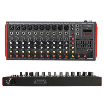 12-Channel USB Audio Mixer for Professional DJ and Stage Performances