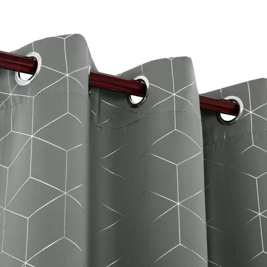 Darkening Thermal Insulated Grommet Panels with Silver Diamond Foil Printing Curtains: Enhance Your Space with Style and Function