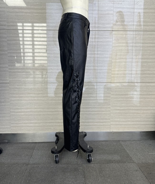 Calças de moda preta de moda preta de algodão Rayon Mens