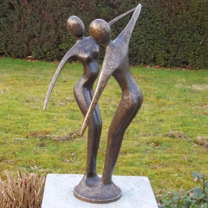 primitive country garden decor art sculpture bronze indian dancing girl statue