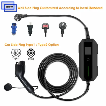 Fast Charging Home EV Charger: 8A 12A 24A 32A Wallbox & Portable Car Charger