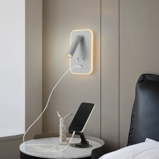 LED Wall Mounted Reading Light with Switch and USB Port