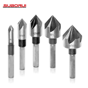 Borui 5pcs 82 degrés HSS Chamfering End Meum de moulin à bois pour bois et métal