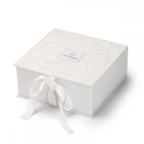 White Unique Design Collapsible Gift Box With Ribbon