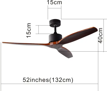 Wei Hong Professional Manufacturer 52 Inch Lightweight Wooden Blade Ceiling Fan