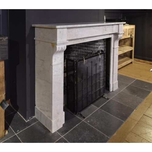 Handcrafted Solid Marble Fireplace Mantel Classic Design