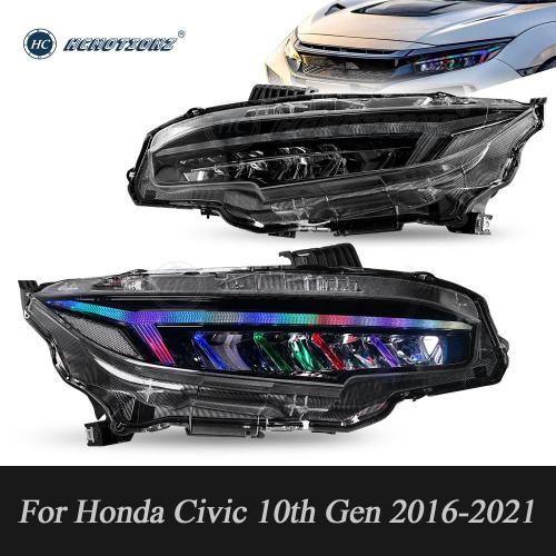 HCMOTIONZ LED RGB Headlights For Honda Civic 10th Gen 2016-2021