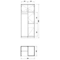 Freistehende Krankenhausgarderobe aus rostfreiem Stahl