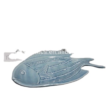 Hotsale Fish Shaped Blue Plate for Restaurants