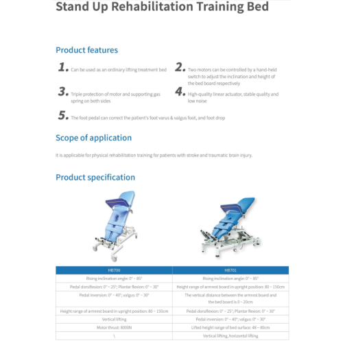 Electric Rehabilitation Bed Medical Training Lifting treatment recovery bed Factory