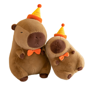 Factory Wholesale Happy Birthday Hat Capybara Plush Backpack Doll - Children's Birthday Gift