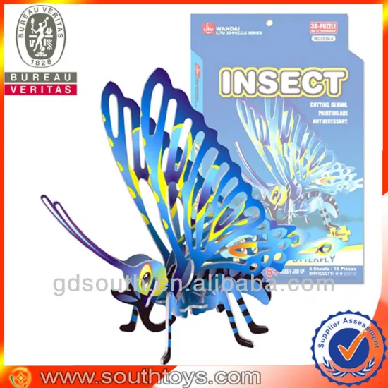 3D paper puzzle insect toy
